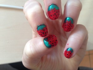 Easy Strawberry Nails Nail Art Design