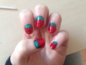 Easy Strawberry Nails Nail Art Design