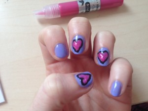 Easy Valentines Day Nail Art Design 