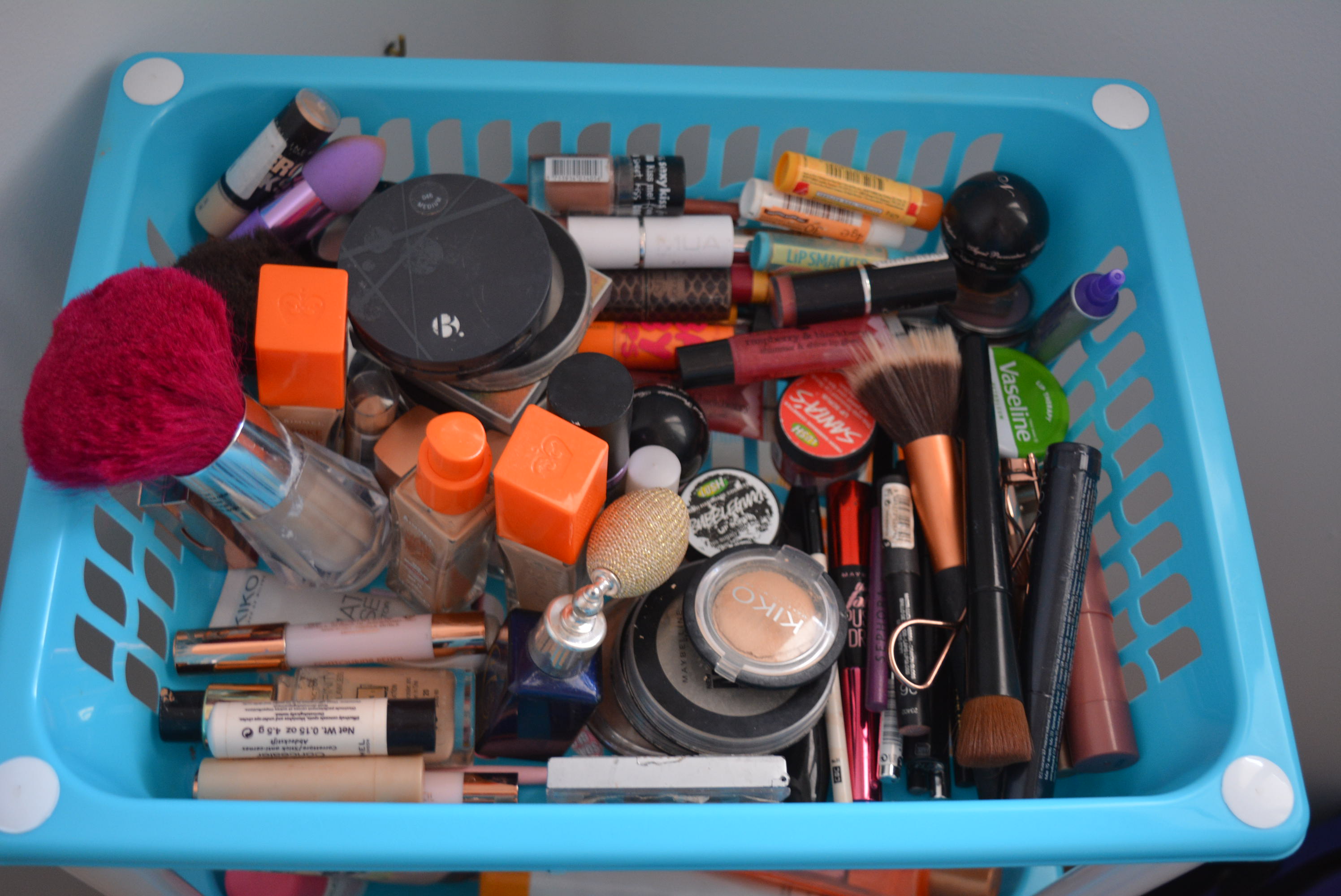 makeup inside makeup storage 