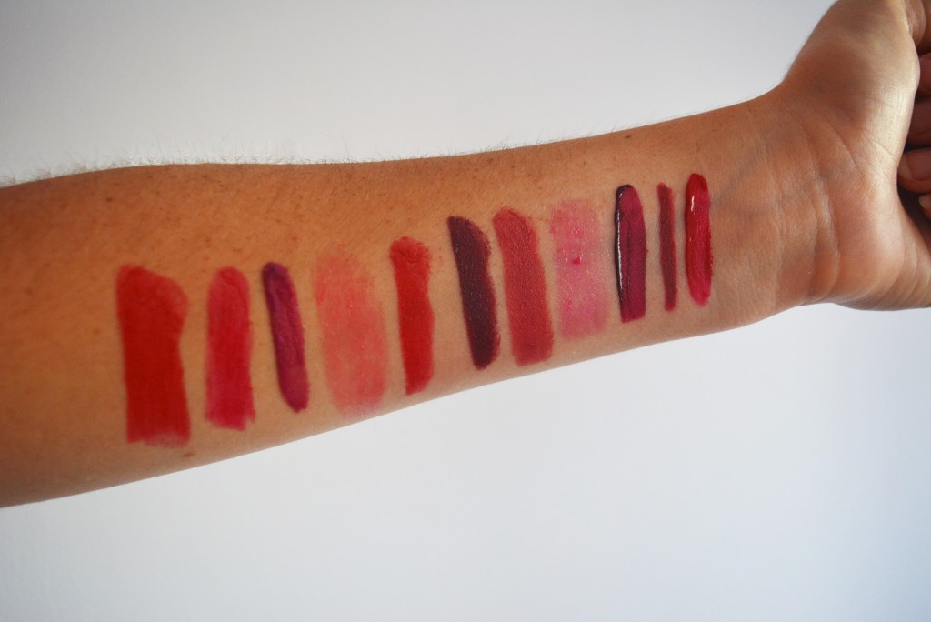 my red lipstick collection swatched