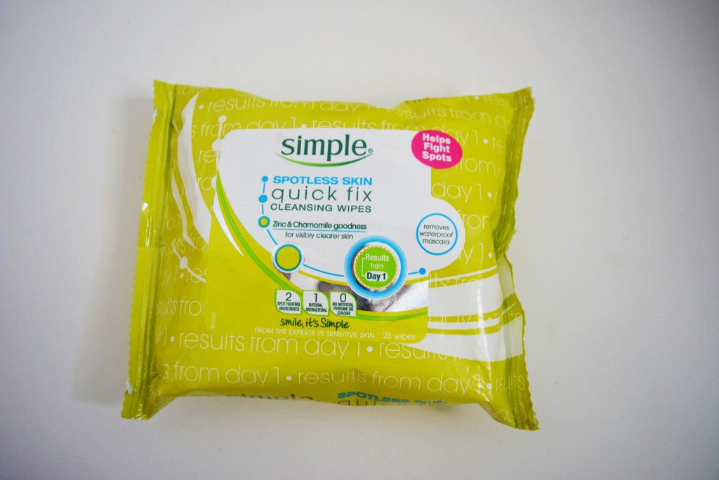 photo of simple quick fix spotless skin wipes
